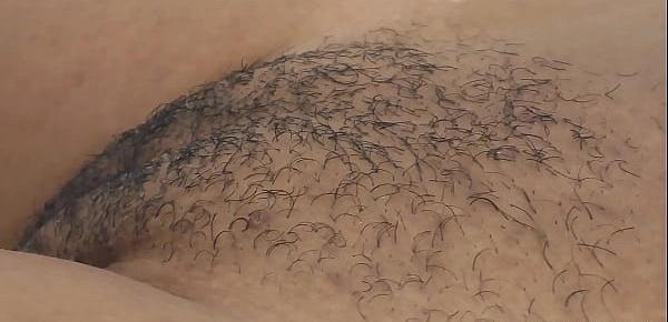  Very close up ebony pussy creampied by BWC